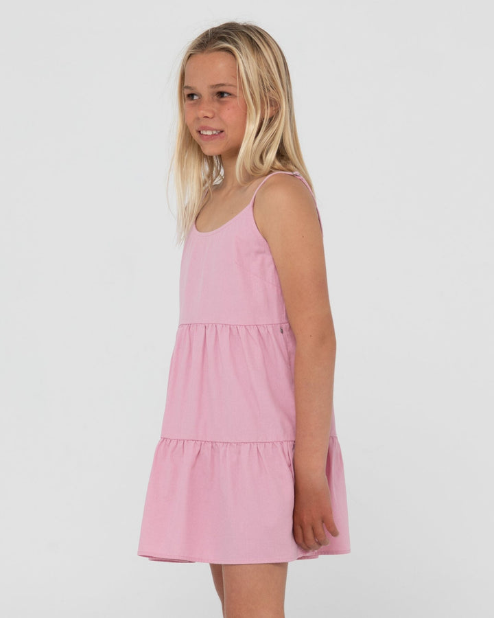 Rusty Sweet Water Slip Youth Dress Fondant Pink 14Y