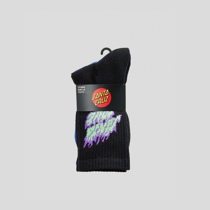 Santa Cruz Flaming Stack Crew Socks 2-Pack