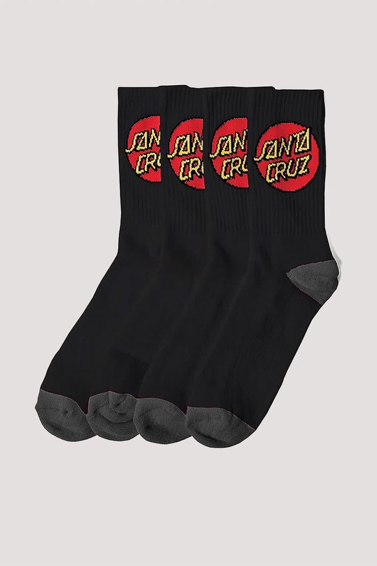 Santa Cruz Youth Socks 4-Pack Black/Grey 45140
