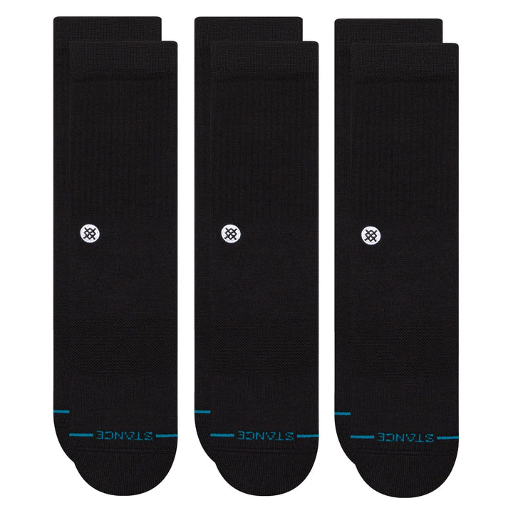 Stance Icon Crew 3 Pack Socks Black M