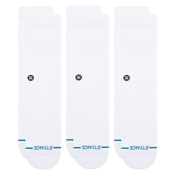 Stance Icon Crew 3 Pack Socks White M