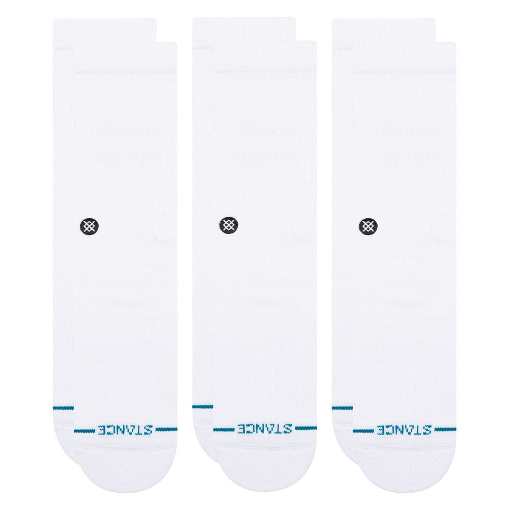 Stance Icon Crew 3 Pack Socks White M