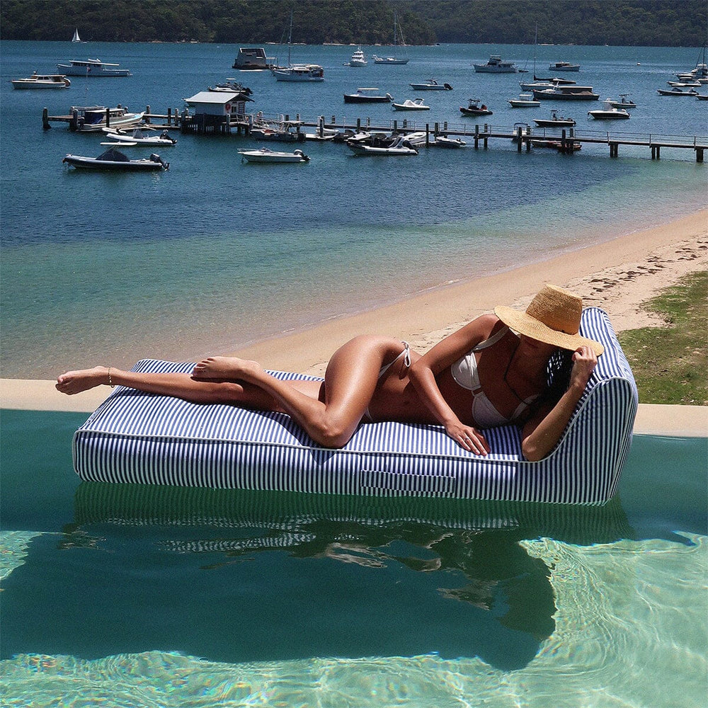 Sunnylife Luxe Lie-On Lounger Float Le Weekend Navy