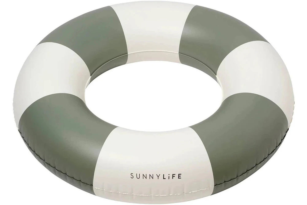 Sunnylife Slim Tube Pool Ring Olive Stripe