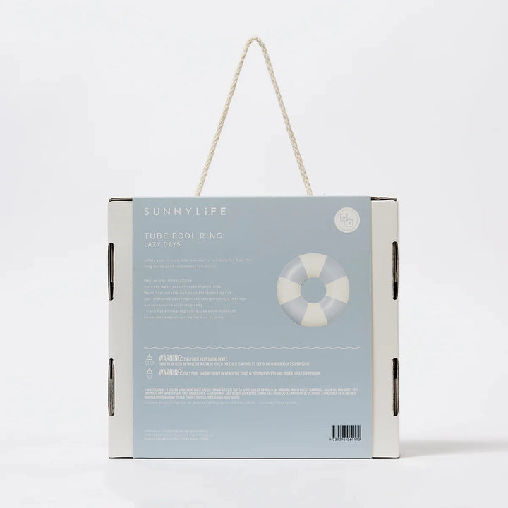 Sunnylife Tube Pool Ring Lazy Days Duck Egg Blue