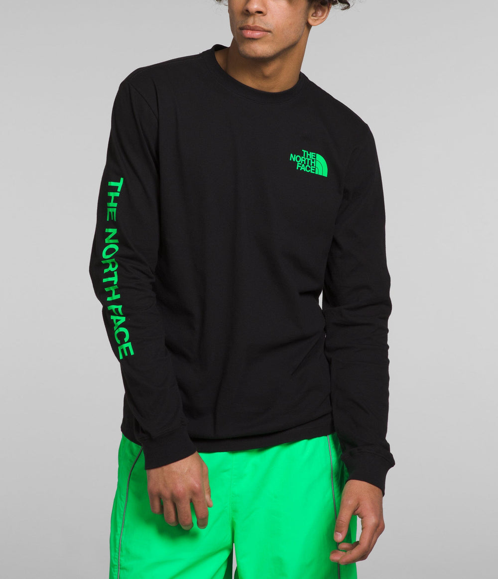 The North Face Sleeve Hit Long Sleeve Graphic T-Shirt TNF Black / Chlorophyll Green L