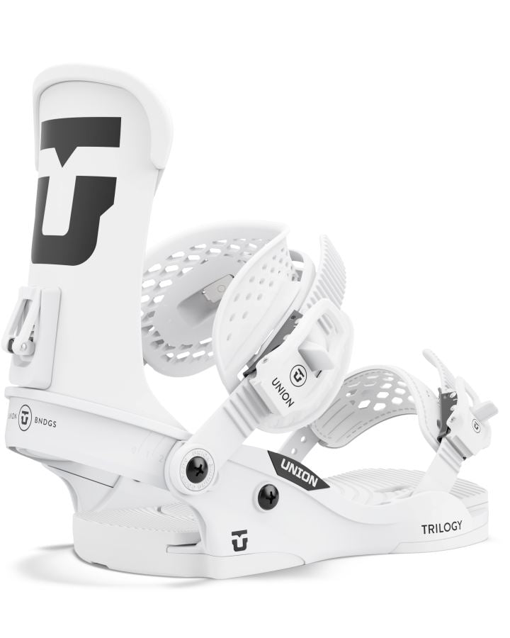 Union Trilogy Classic Team Logo Womens Snowboard Bindings 2025 White M