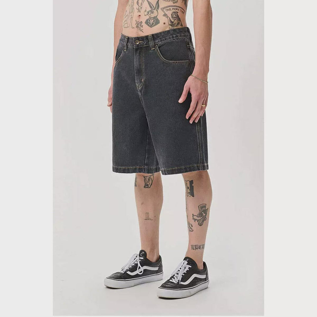 X Large Bull Denim 91 Shorts - Washed Black