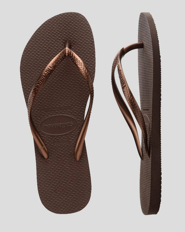 Havaianas Slim Jandals Dark Brown 39/40 Brazil