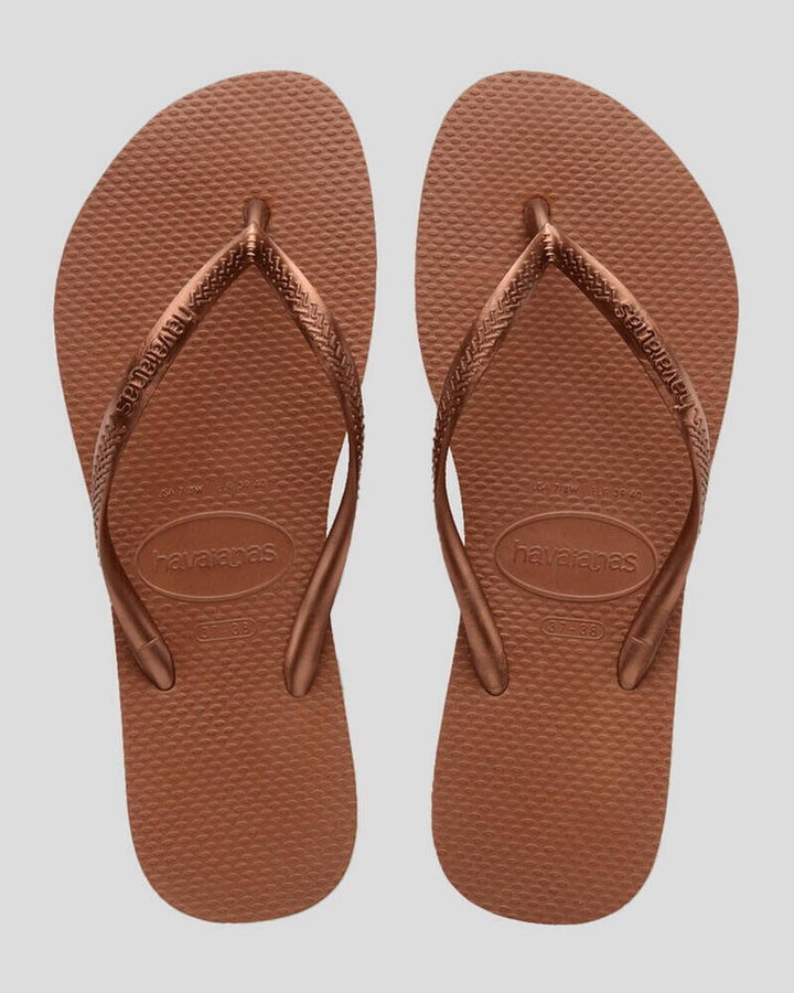 Havaianas Slim Jandals Rust / Metallic Copper 41/42 Brazil