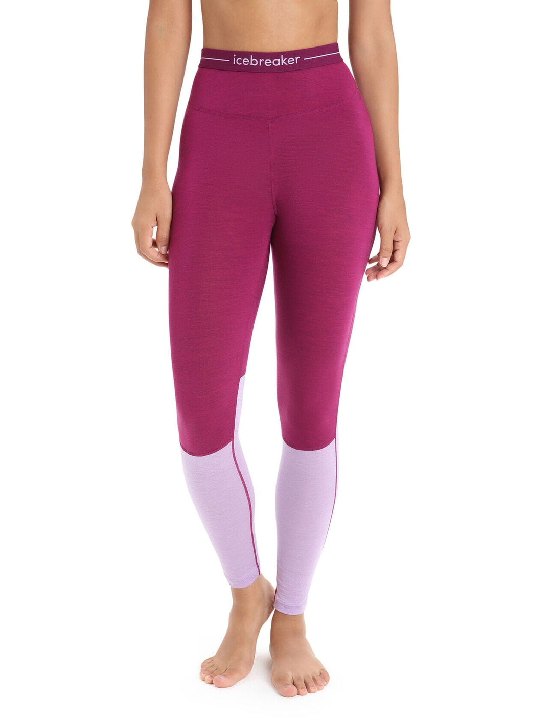 Icebreaker Womens 125 Zoneknit Merino Leggings Go Berry / Purple Gaze S