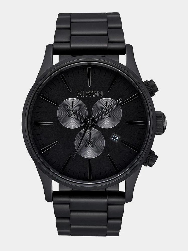 NIXON SENTRY CHRONO WATCH All Matte Black / Polished Black