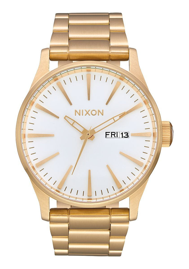 NIXON SENTRY STAINLESS STEEL WATCH All Gold White