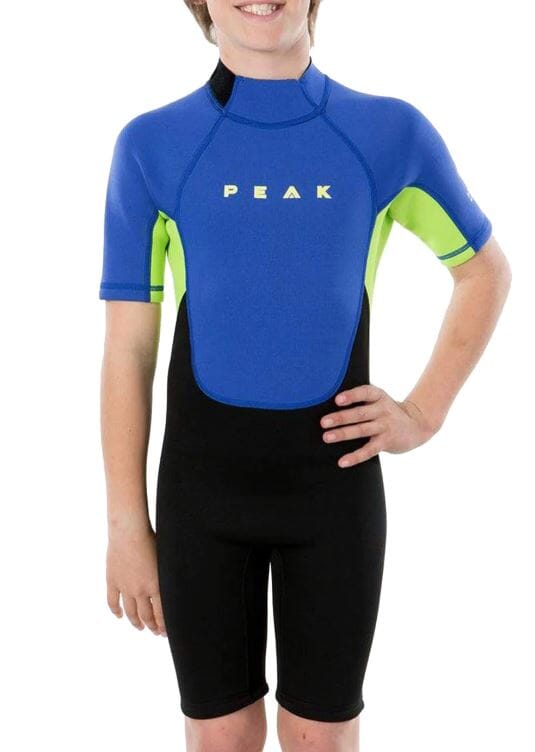 Peak Boys Energy Short Sleeve Spring Wetsuit Black Lime 8Y