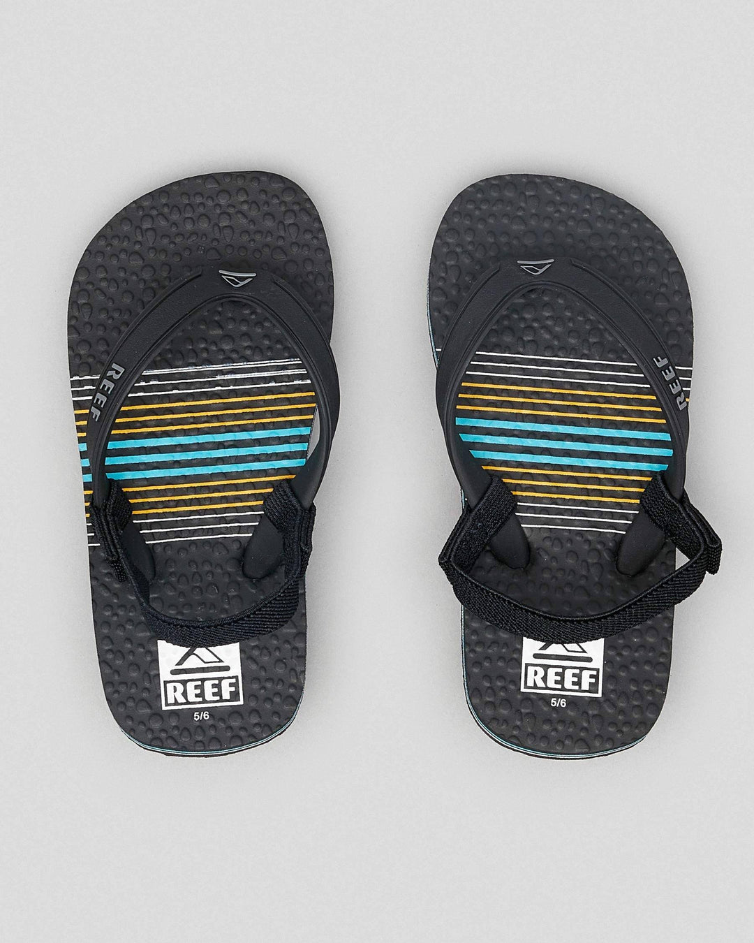 Reef Steps Kids Jandals Aqua / Orange Stripe 3 / 4Y