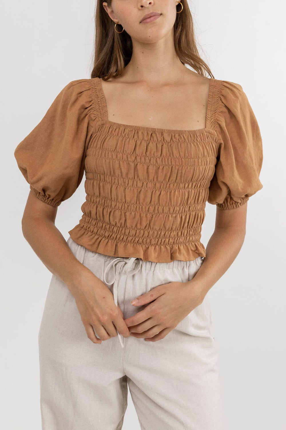 Rhythm Bronte Smocked Top Biscuit 10