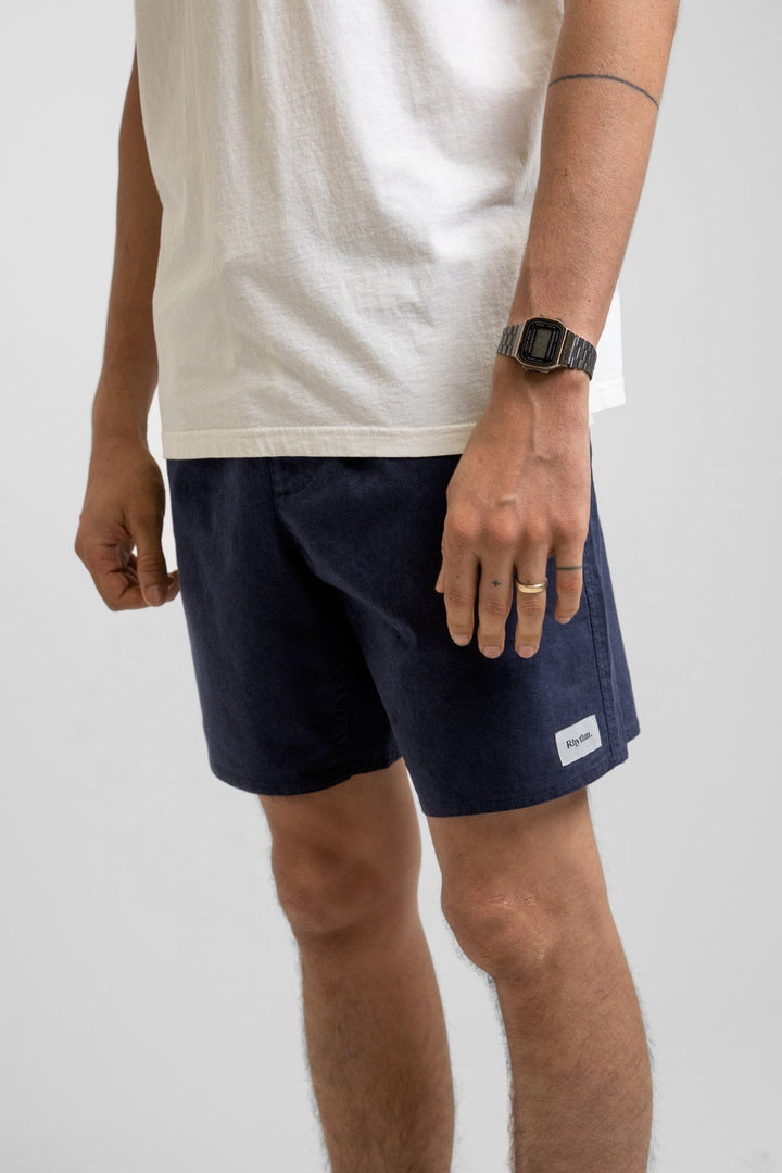 Rhythm Classic Linen Jam Shorts Worn Navy 34