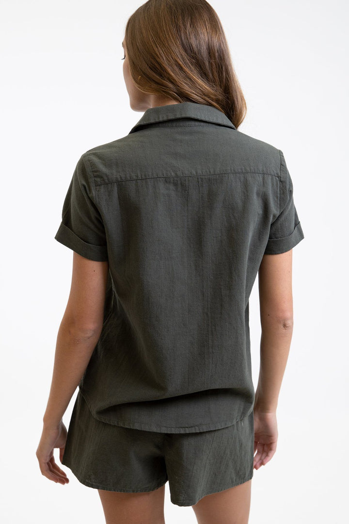 Rhythm Classic Short Sleeve Shirt Olive