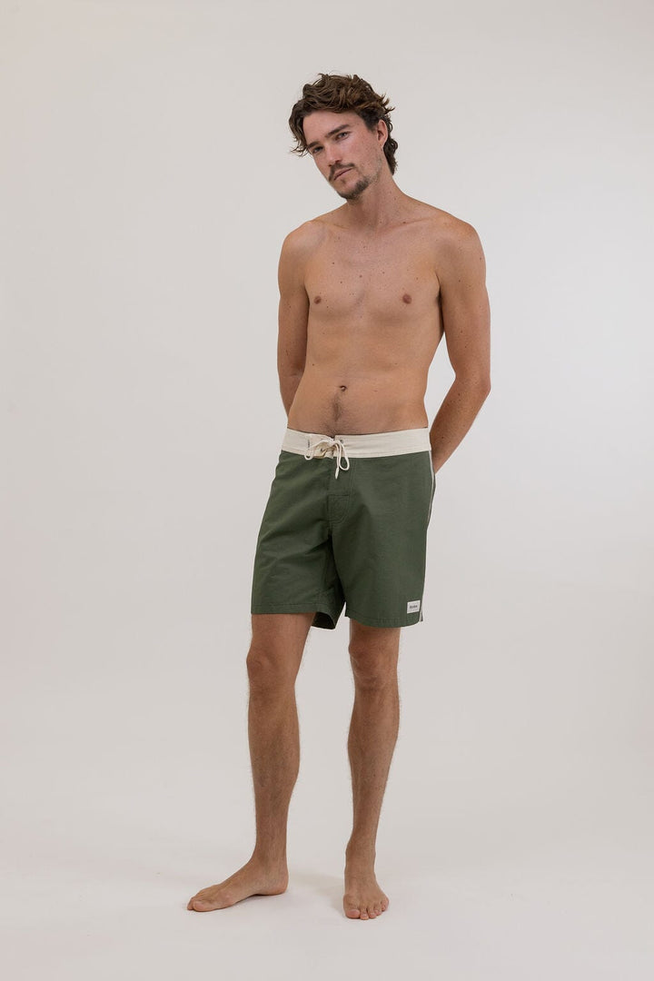 Rhythm Heritage Trunk Boardshorts Olive 30