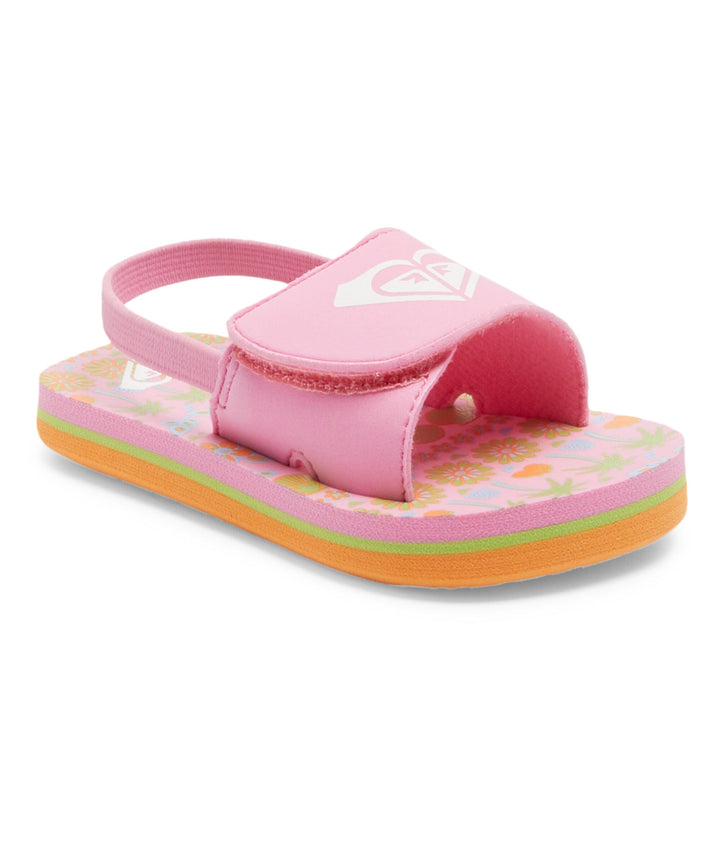 Roxy Finn Girls Sandals Crazy Pink / Soft Lime 10K