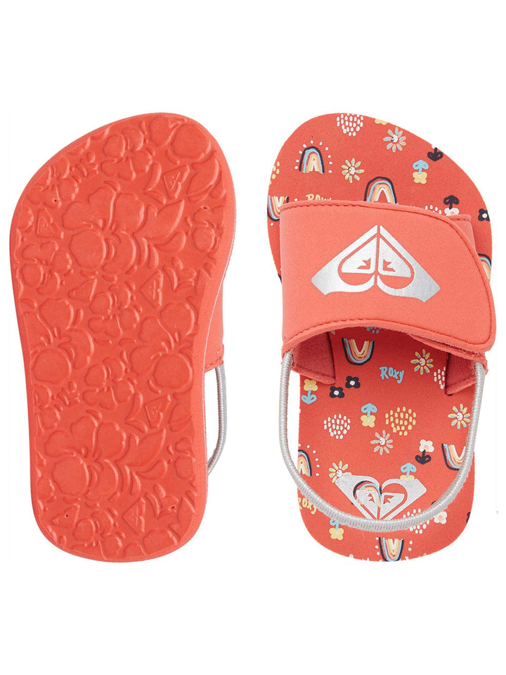 Roxy Girls Finn Jandals are a water-friendly EVA Jandal with elastic back strap & cute graphics.