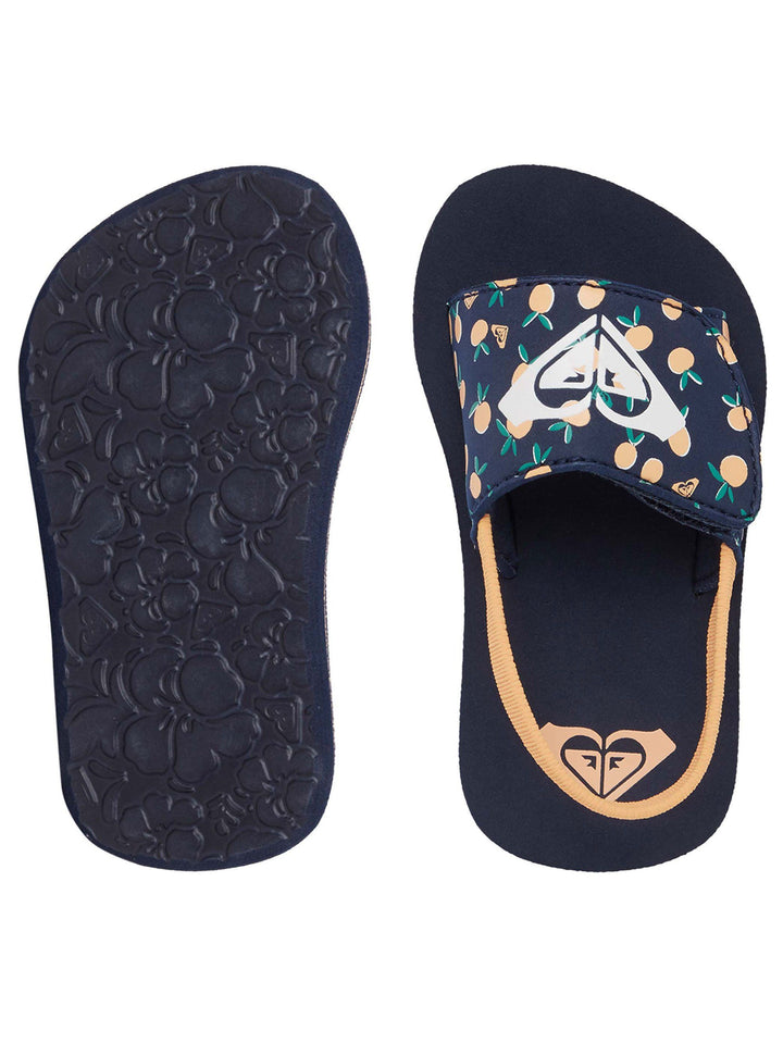 Roxy Girls Finn Jandals are a water-friendly EVA Jandal with elastic back strap & cute graphics.