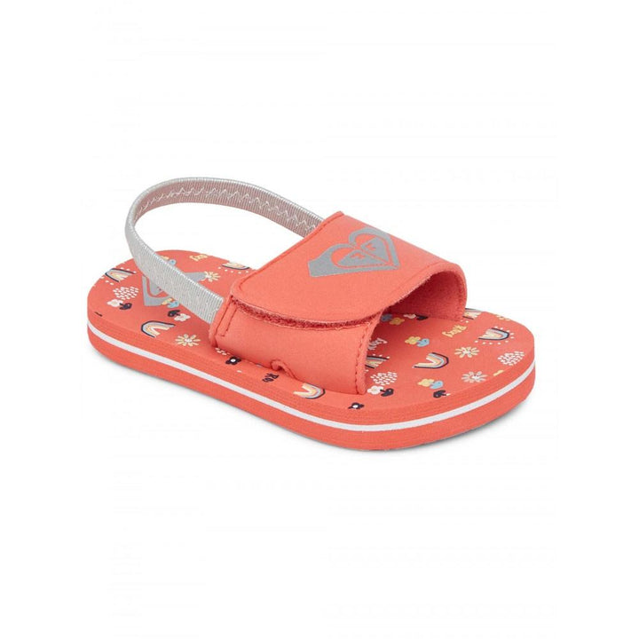 Roxy Girls Finn Jandals are a water-friendly EVA Jandal with elastic back strap & cute graphics.