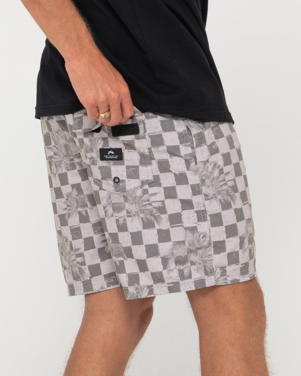 Rusty Check M8 Elastic Youth Boardshorts