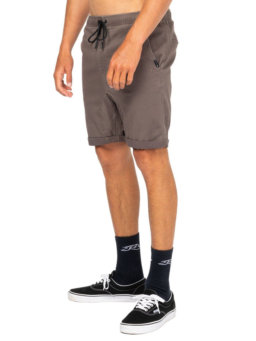 Rusty Hooked On 18" Elastic Boys Shorts Gunmetal 8Y