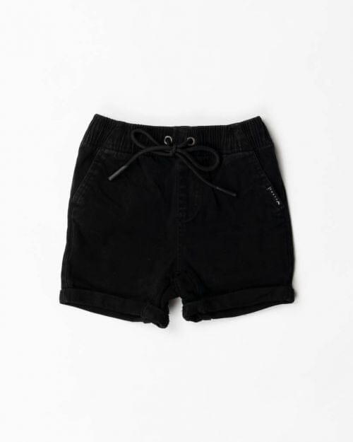 Rusty Hooked On Elastic Youth Shorts Black 8Y