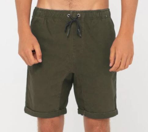 Rusty Hooked On Elastic Youth Shorts Shadow Army 16Y