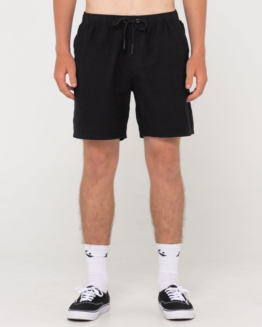 Rusty Overtone Linen 17" Youth Elastic Shorts