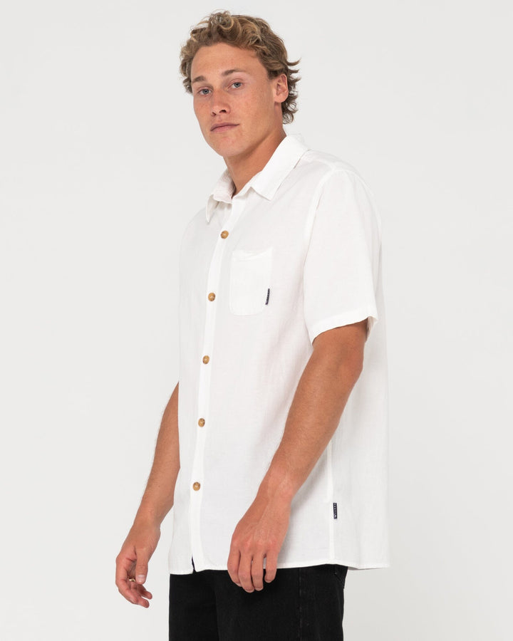 Rusty Overtone Linen Shirt Whisper White S