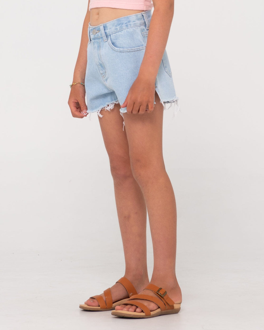 Rusty Penny Kick Flare Youth Denim Shorts