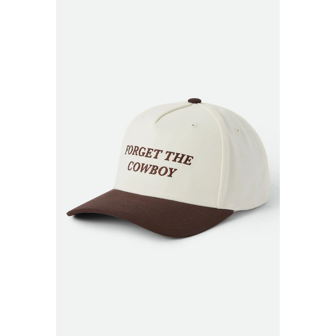 Brixton Forget the Cowboy Netplus Snapback Cap - Chocolate / Off White