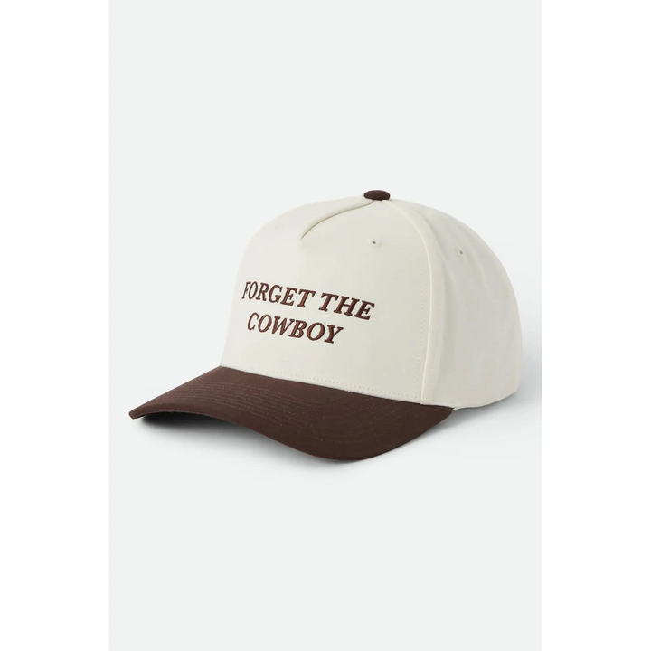 Brixton Forget the Cowboy Netplus Snapback Cap - Chocolate / Off White