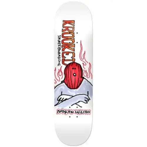 Krooked Wilson Fire Mask Skateboard Deck - 8.75’’
