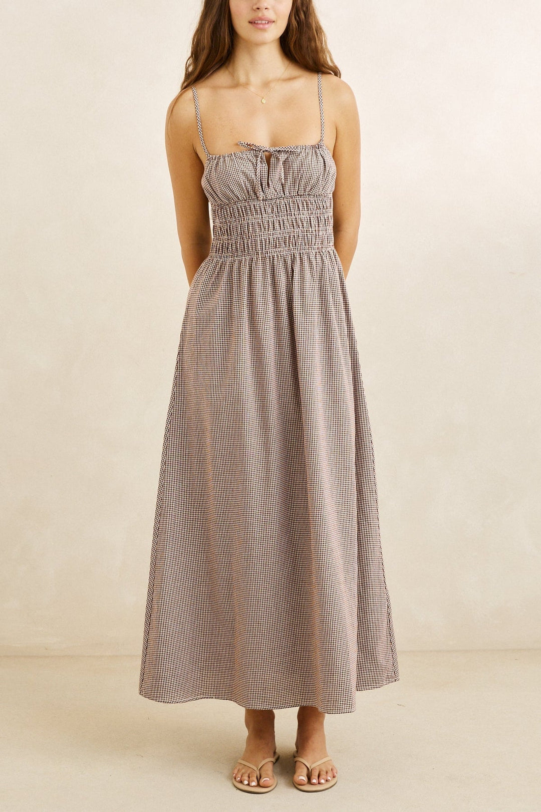 Rhythm London Check Midi Dress