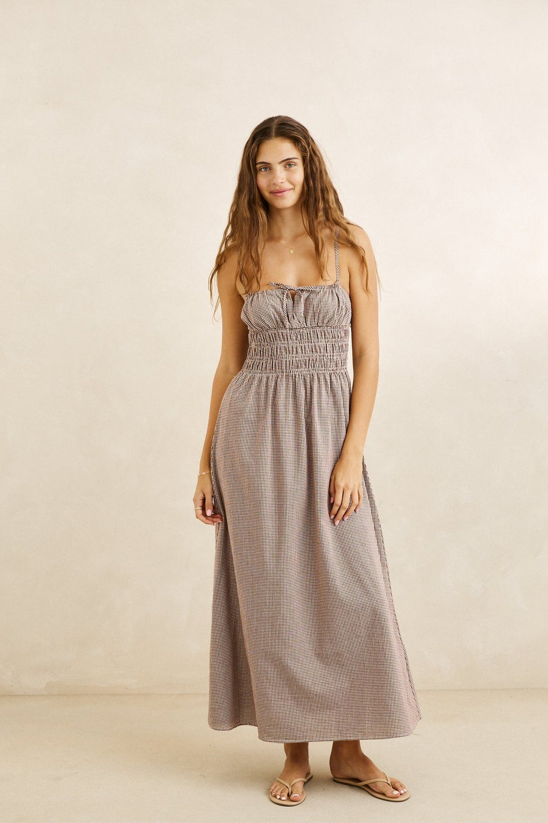 Rhythm London Check Midi Dress