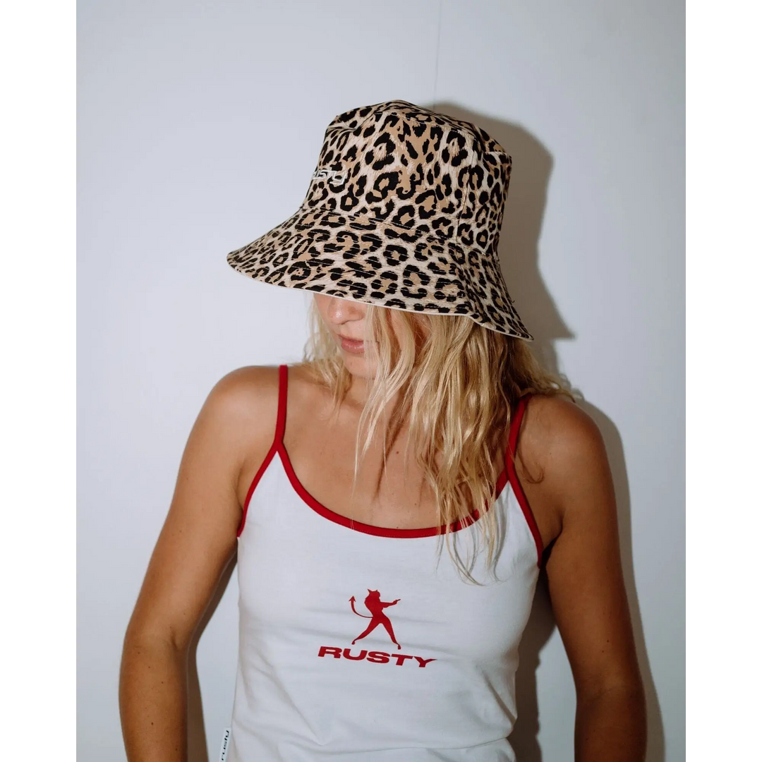 Rusty Lennie Leopard Reversible Bucket Hat 