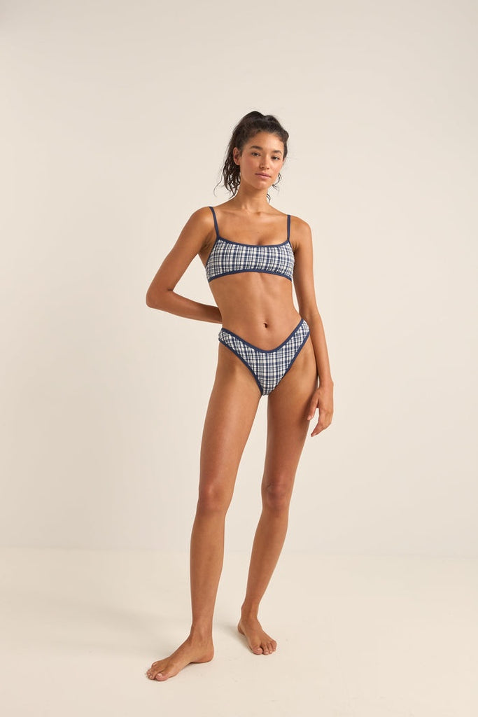 Rhythm London Check Hi Crop Bikini