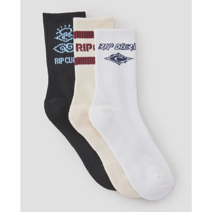 Rip Curl Logo Crew Socks 3 Pack 