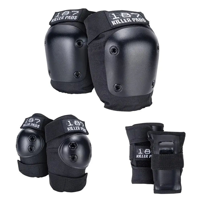 187 Six Pack Junior Skate Pads - Black 