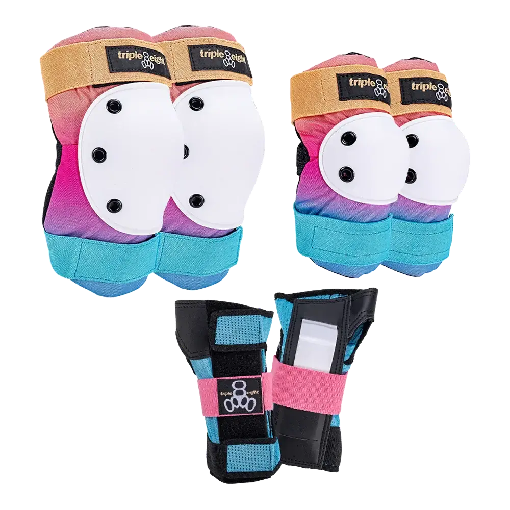 187 Triple 8 Tripack Saver Series Skate Pads - Sunset