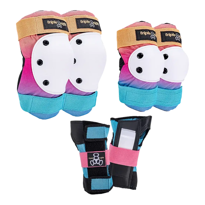187 Triple 8 Tripack Saver Series Skate Pads - Sunset