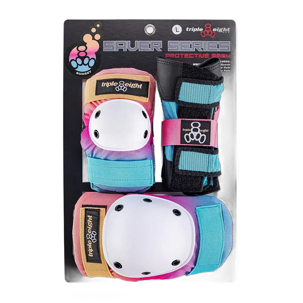 187 Triple 8 Tripack Saver Series Skate Pads - Sunset