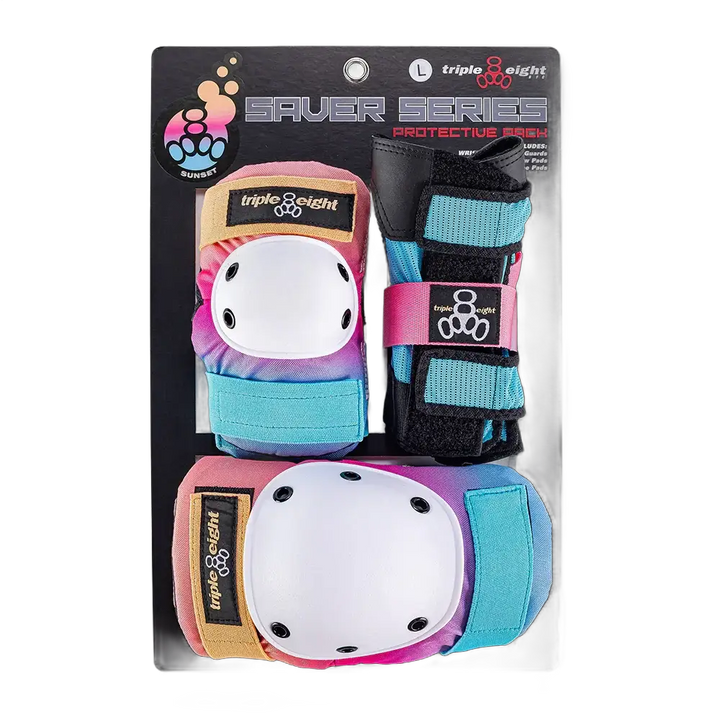 187 Triple 8 Tripack Saver Series Skate Pads - Sunset