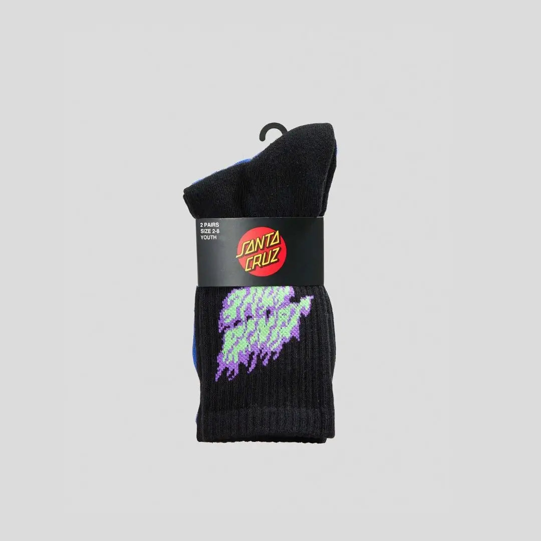 Santa Cruz Flaming Stack Crew Socks 2-Pack 