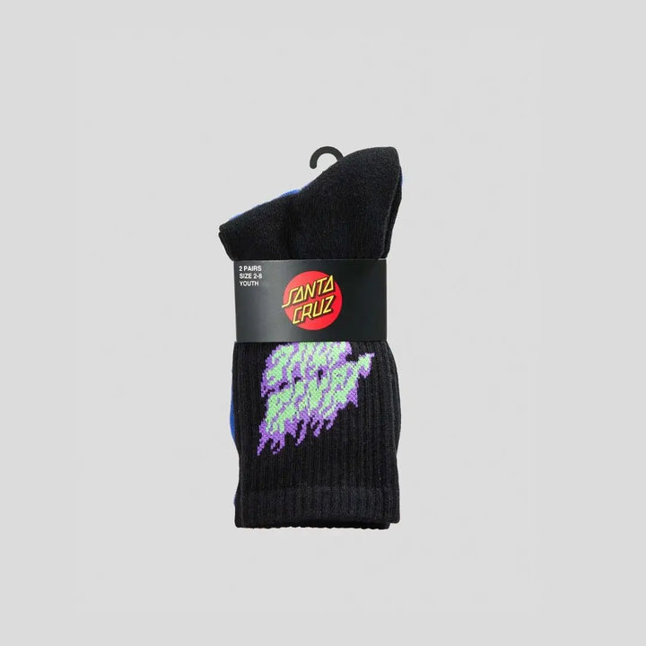 Santa Cruz Flaming Stack Crew Socks 2-Pack 