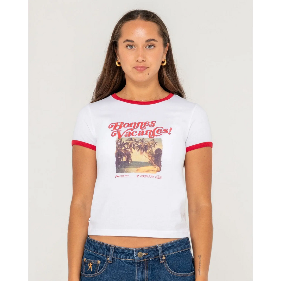 Rusty Bonnes Vacances Ringer T-Shirt 